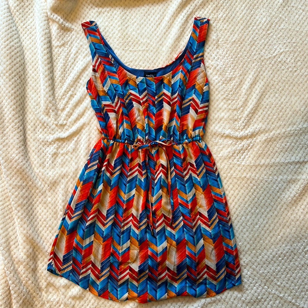 Above the knee colorful patterned dress